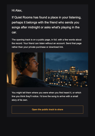 Musician · Pass a song to the right listener email design preview