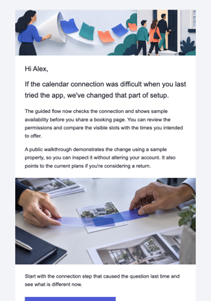 Property viewing app · Reintroduce the app after a concrete setup improvement email design preview