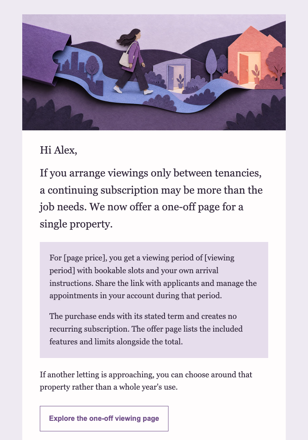 Property viewing app · Offer a more suitable purchasing model email design preview
