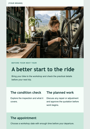 Give the bike a little attention first email design preview