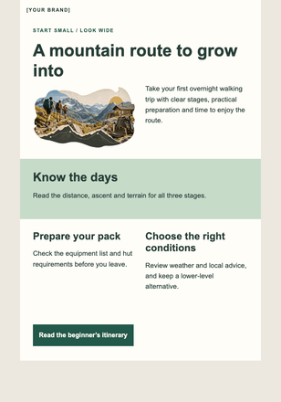 Your first hut-to-hut journey email design preview