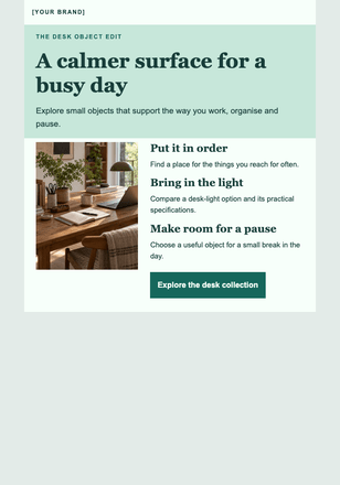 Good details for the working table email design preview