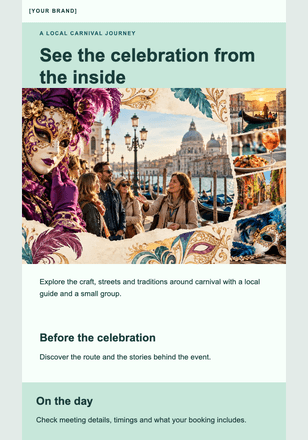 Behind the carnival mask email design preview
