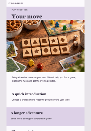 There is a seat at the game table email design preview