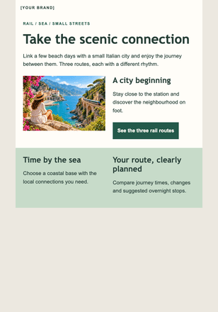 Italy through the window email design preview