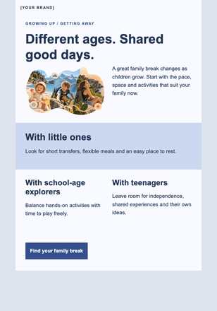 A family holiday that fits this year email design preview