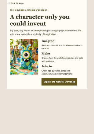 Make a wonderfully odd little monster email design preview