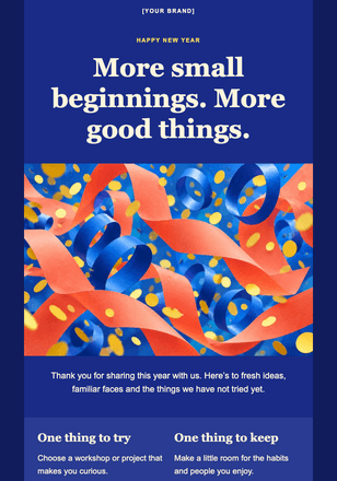 Here is to your next chapter email design preview
