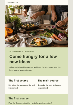 A seasonal menu to make together email design preview