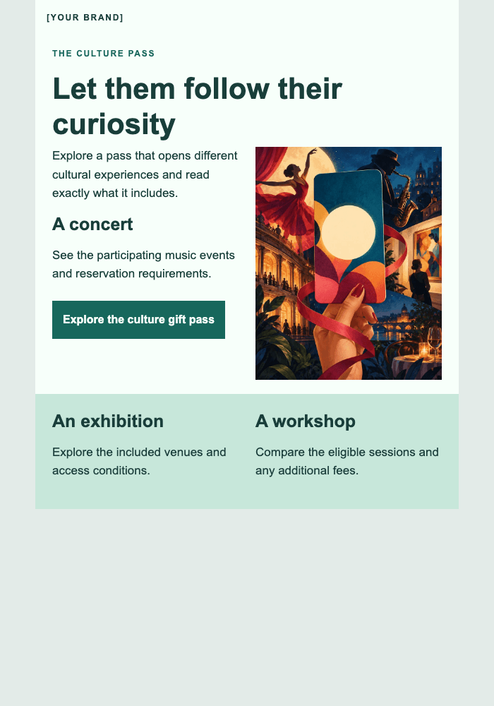A gift with more than one kind of evening email design preview