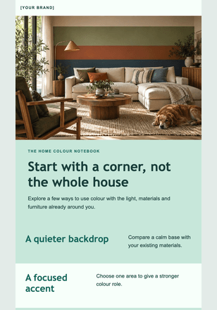 Four colour ideas for the room you live in email design preview