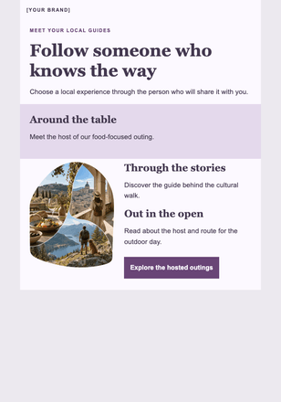 Three hosts, three good days out email design preview