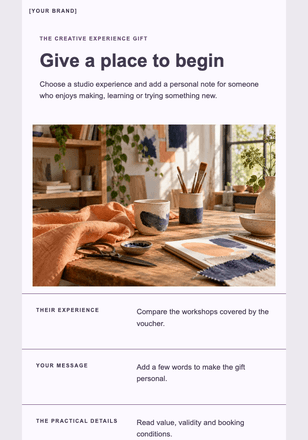 A little time in the studio email design preview
