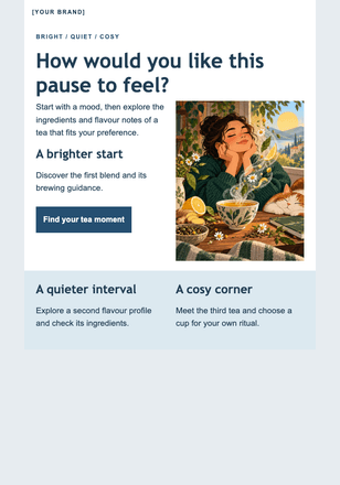 Find a tea for the moment email design preview