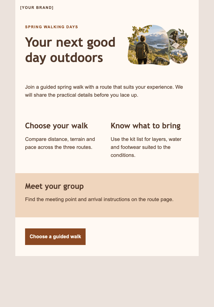 A fresh start on the trail email design preview