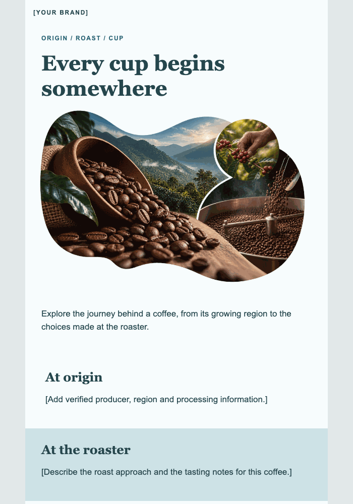 A closer look at your coffee email design preview