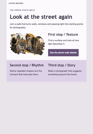 The city, in small details email design preview