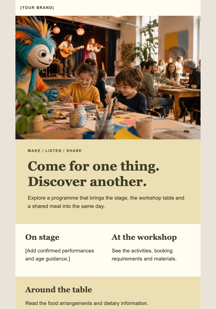 A family day at the culture centre email design preview