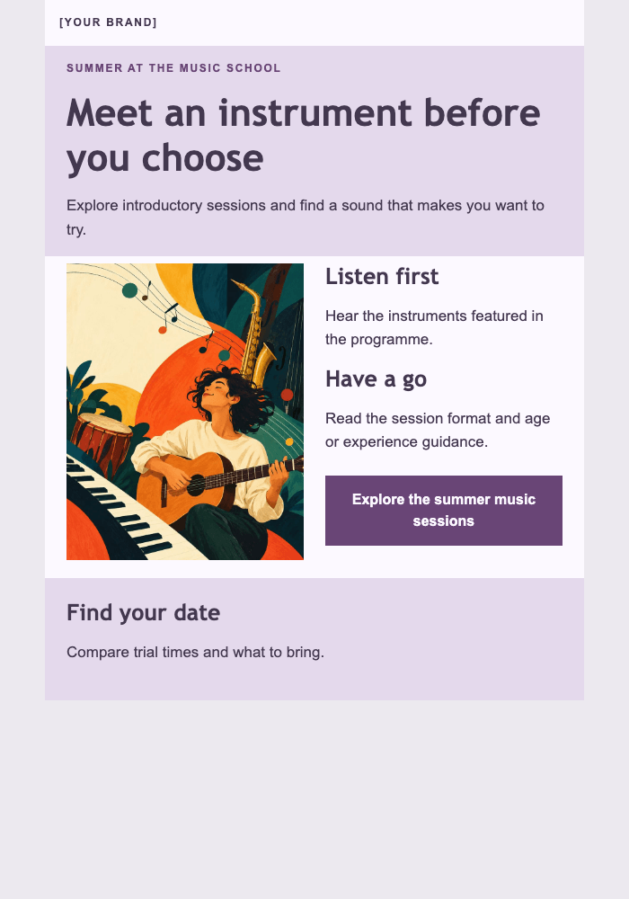 What would you like to play? email design preview