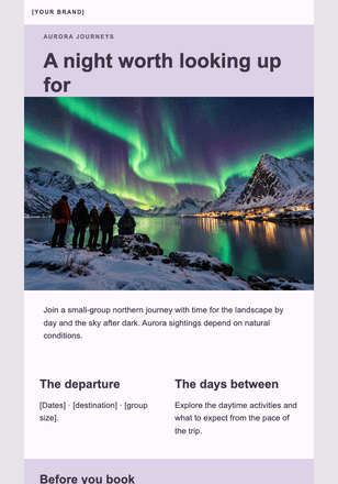 Under the northern sky email design preview