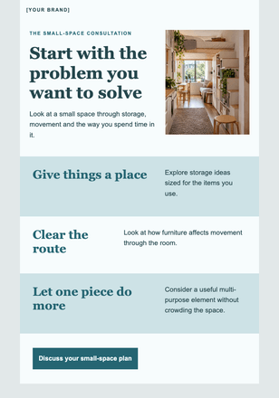 A little more room in the same room email design preview