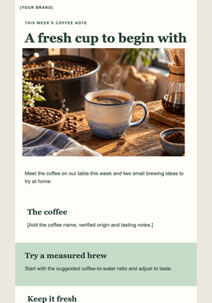 Good morning from the roastery email design preview