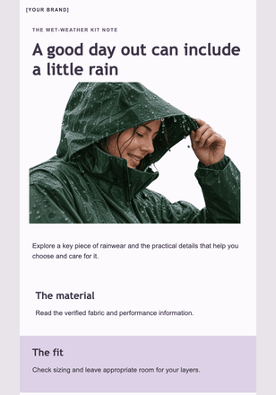 Ready for the rainy part email design preview
