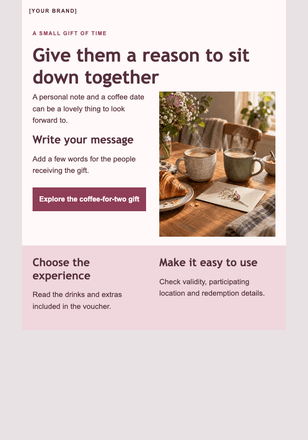 A coffee break for two email design preview
