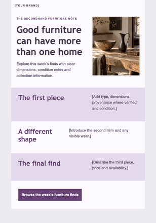 Three pieces with another chapter ahead email design preview
