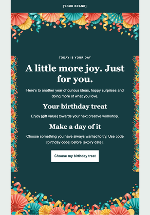 A birthday made for you email design preview