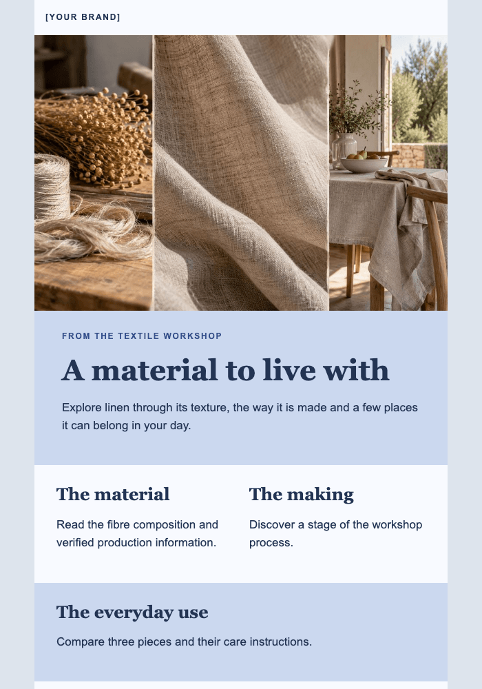 A closer look at linen email design preview