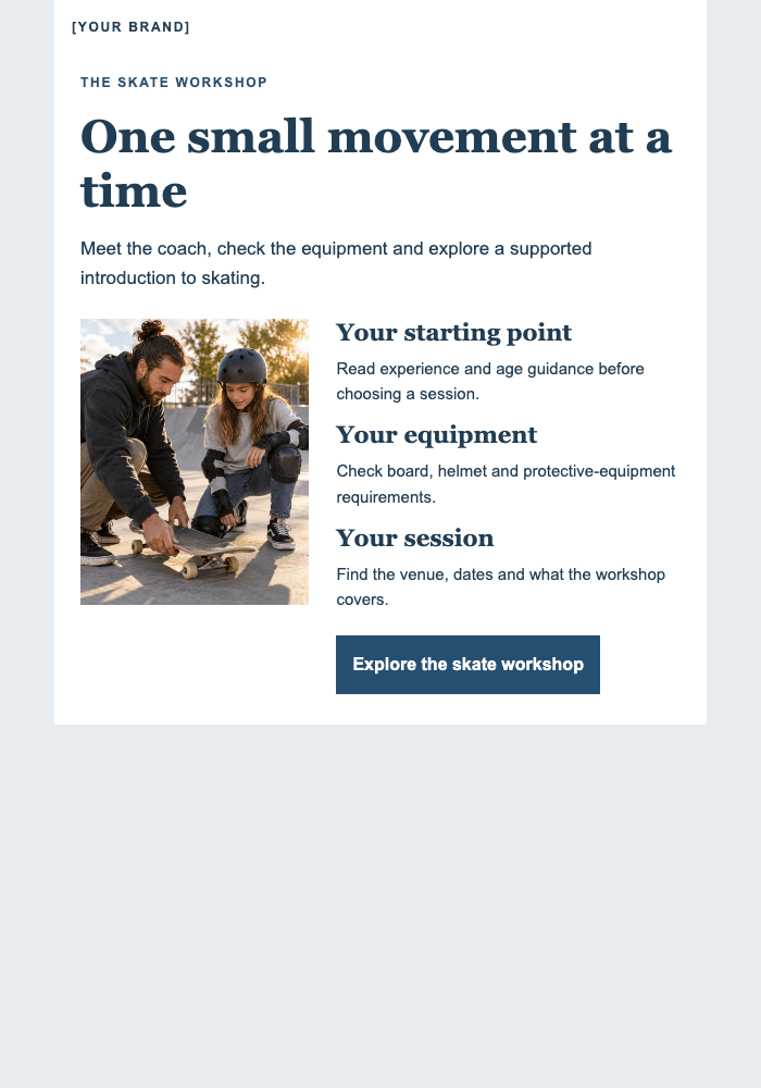 Find your feet on the board email design preview