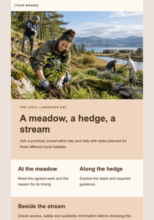 Care for the places around us email design preview