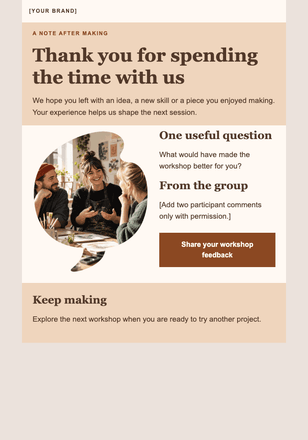 What stayed with you from the workshop? email design preview
