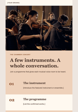 An evening of close listening email design preview
