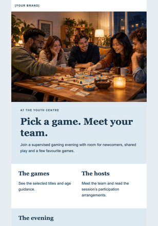 A good night to play together email design preview