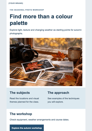 Autumn through your lens email design preview