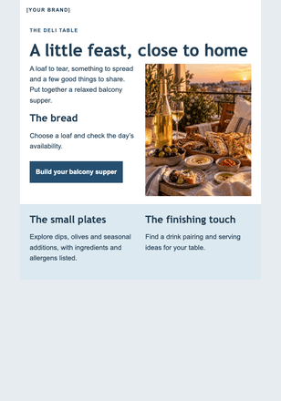 Your evening on the balcony email design preview