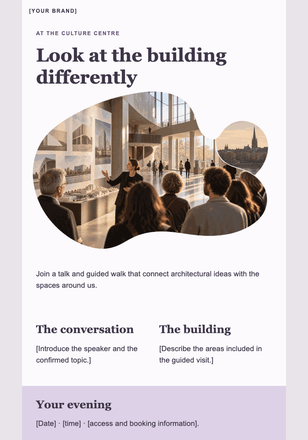 An evening inside architecture email design preview