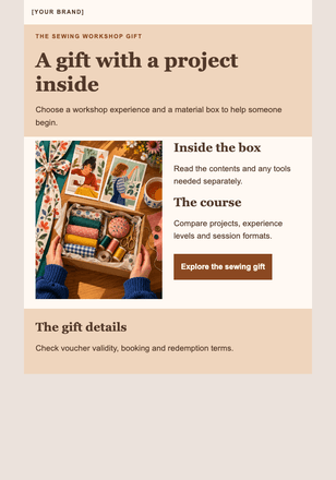 Give a little time at the sewing table email design preview