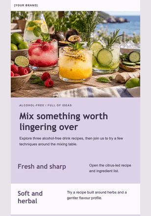 A brighter kind of summer drink email design preview
