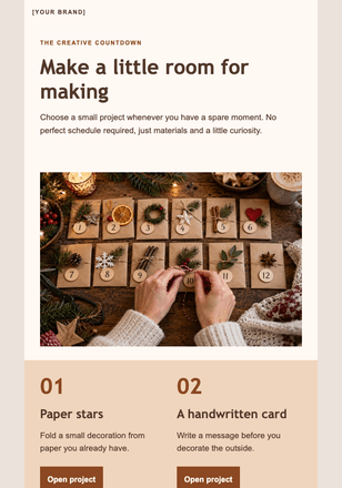 Twelve little December projects email design preview