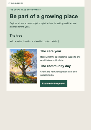 A tree to keep coming back to email design preview
