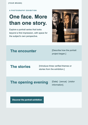 The person behind the portrait email design preview