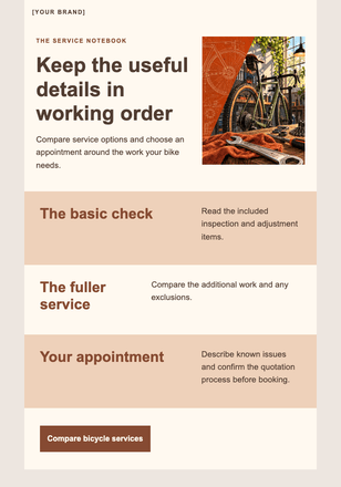 A little workshop time for your bicycle email design preview