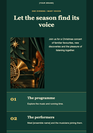 A Christmas evening in harmony email design preview