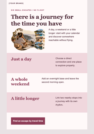 How much time can you get away? email design preview