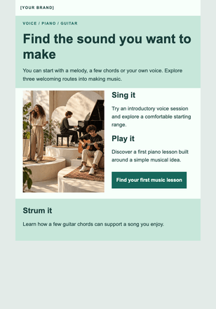 Three ways into your first song email design preview