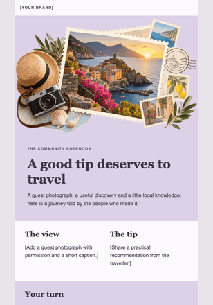 Postcards from our travellers email design preview