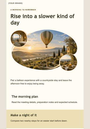 Before the world wakes up email design preview